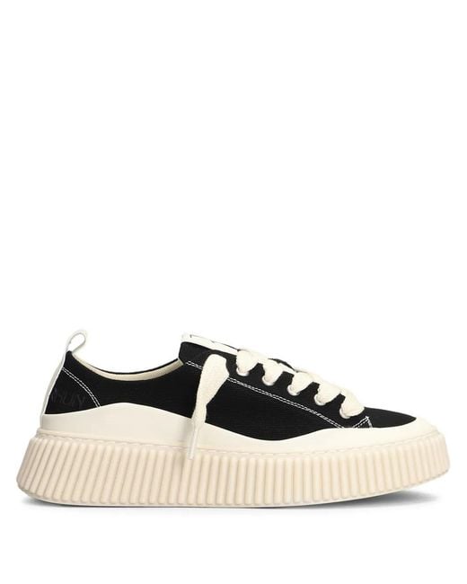 Rhun Black Low-Top Canvas Sneakers for men