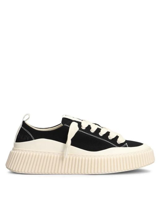 Rhun Black Low-Top Canvas Sneakers for men