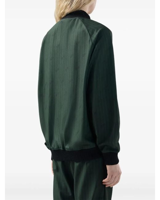 Gcds Green Pinstripe Logo-Patch Jacket