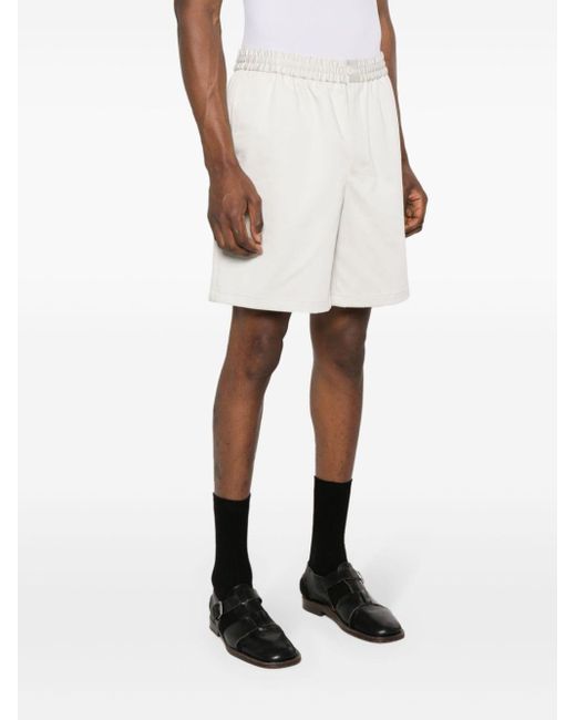 AMI White Elasticated Cotton Shorts for men