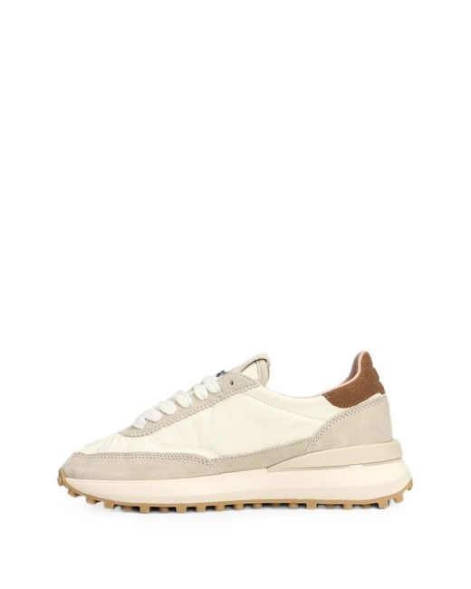 Date Natural Athleta Panelled Suede-Trim Sneakers
