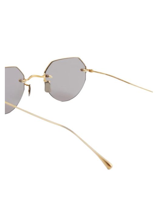 Eyevan 7285 Gray 189 Hexagonal Metal Sunglasses for men