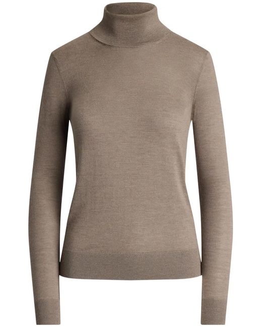 Ralph Lauren Brown Cashmere Roll Neck Sweater