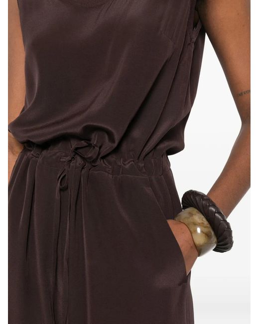 P.A.R.O.S.H. Black Sweet Drawstring Sleeveless Jumpsuit