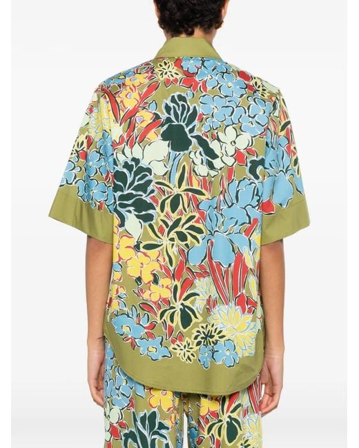 ALÉMAIS Green Solstice Floral-Print Shirt