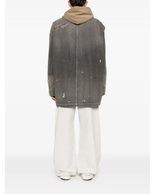 Maison Mihara Yasuhiro Gray Stripe Denim Jacket for men