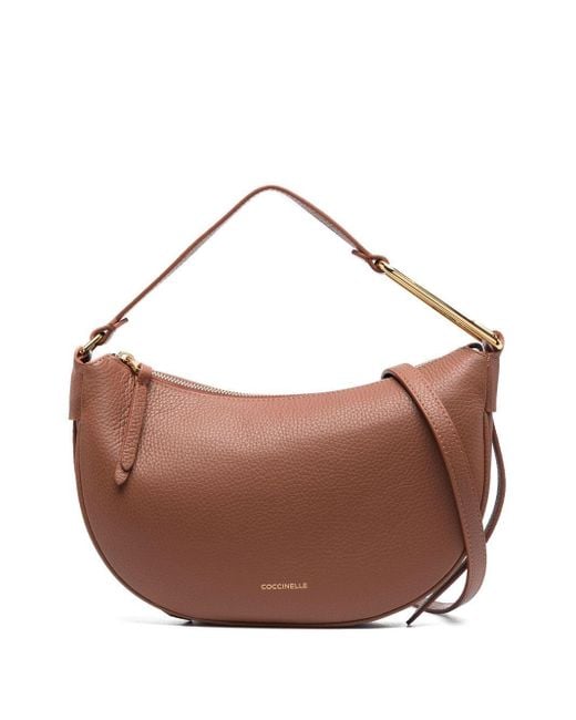 Coccinelle Priscilla Leather Shoulder Bag in Brown Lyst