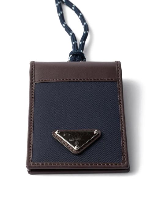 Portacarte Con Logo di Prada in Blue da Uomo