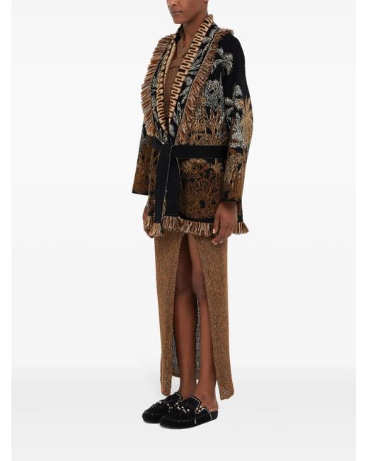 Alanui Brown Jungle Toile de Jouy Cardigan