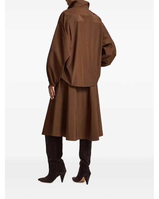 Essentiel Antwerp Brown Keely2 A-Line Midi Skirt