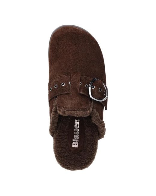Blauer Brown Buckle-Strap Loafers