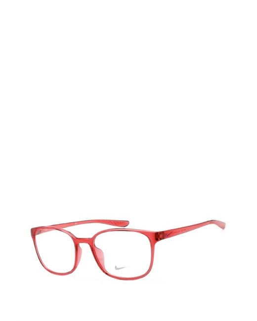 Nike Pink Rectangle-Frame Glasses