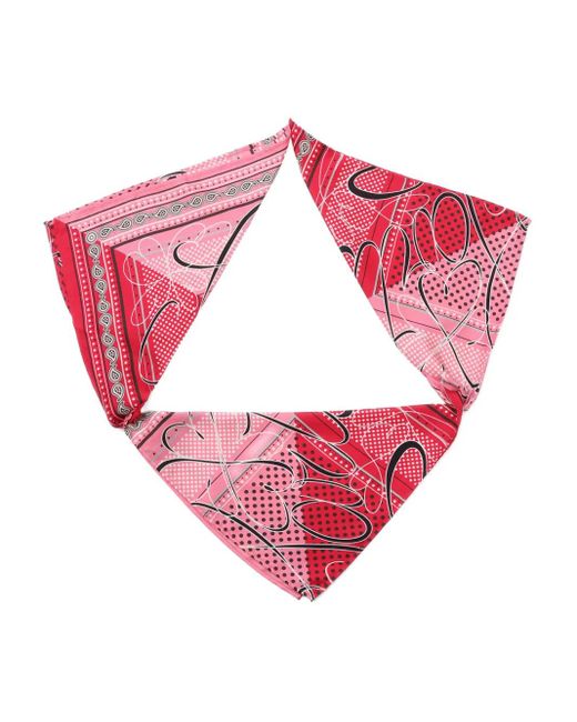Faliero Sarti バンダナプリント シルクスカーフ Pink