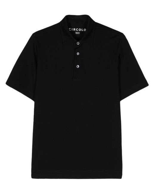 Circolo 1901 Black Piqué-weave Polo Shirt for men