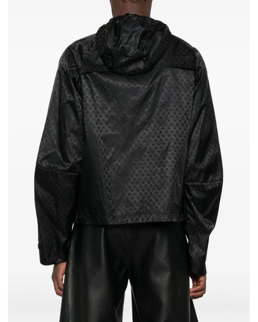 McQueen Black Zip-Up Hooded Jacket for men