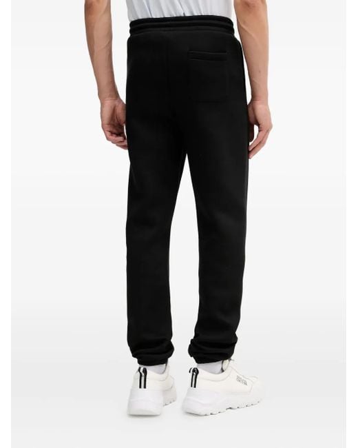 Karl Lagerfeld Black Logo-Embroidered Track Pants for men