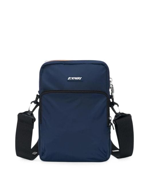 K-Way Blue Erloy Zip-Fastening Shoulder Bag