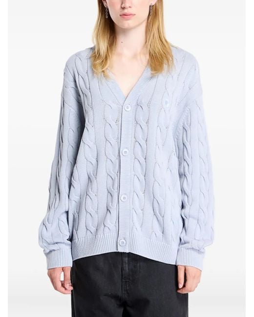 Carhartt Blue Cable-Knit Cardigan