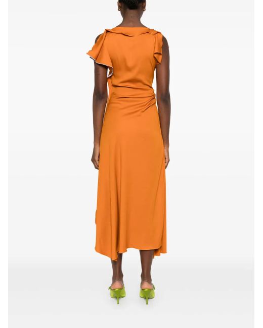 Vestido asimétrico Victoria Beckham de color Orange