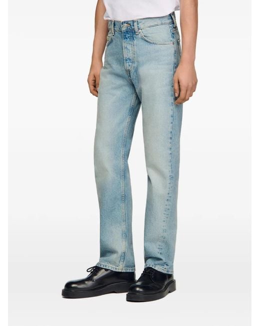 Sandro Blue Organic Cotton Straight-Leg Jeans for men