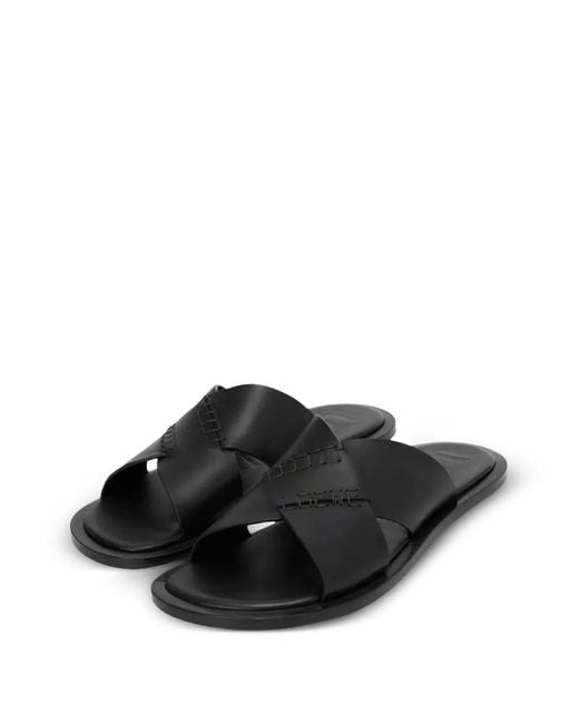 Loewe Black Flex Criss-Cross Slide for men