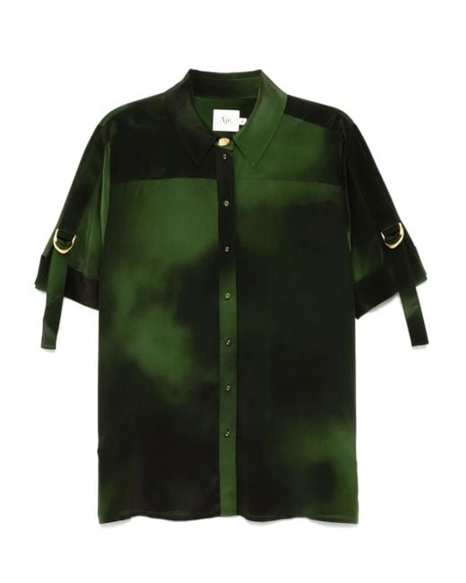 Aje. Green Glaze Silk Shirt
