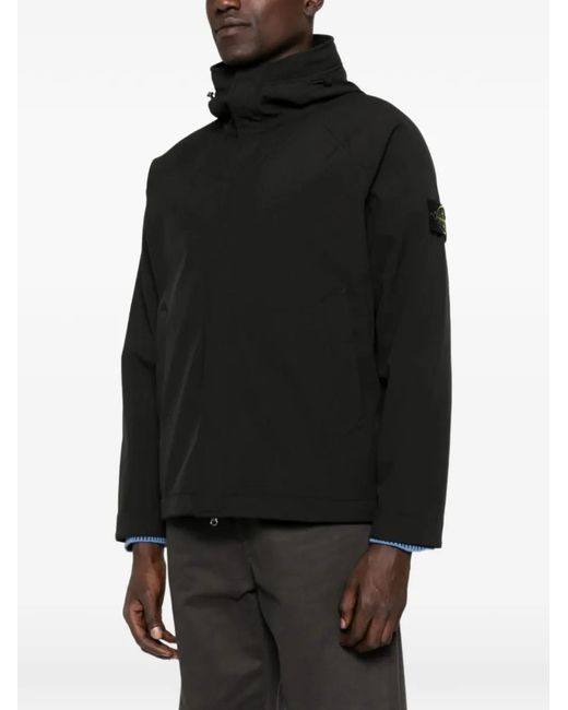 Stone Island Black Veste À Patch Logo for men