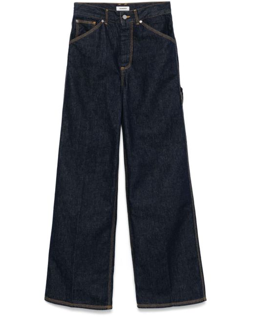 Sandro Blue Wide-Leg Jeans