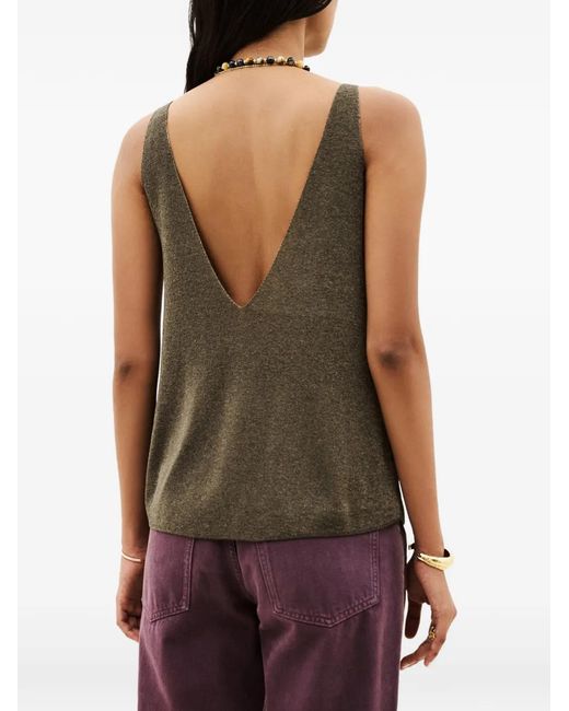 Ba&sh Brown Zuani V-Neck Knitted Tank Top