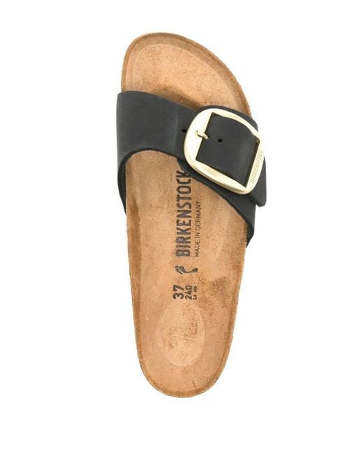 Birkenstock Black Madrid Big Buckle, Nubuck Leather