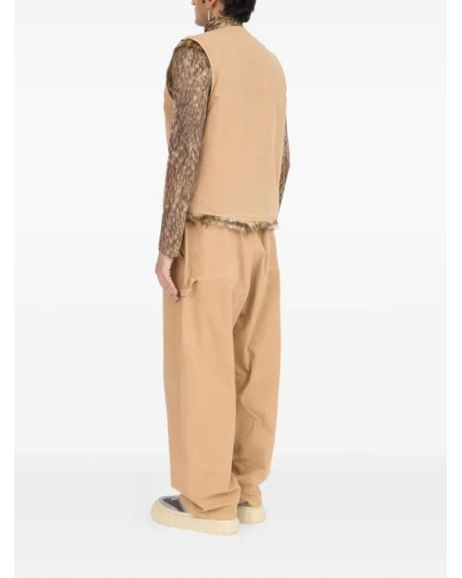 MM6 by Maison Martin Margiela Natural Faux Fur-Trimmed Sleeveless Vest for men
