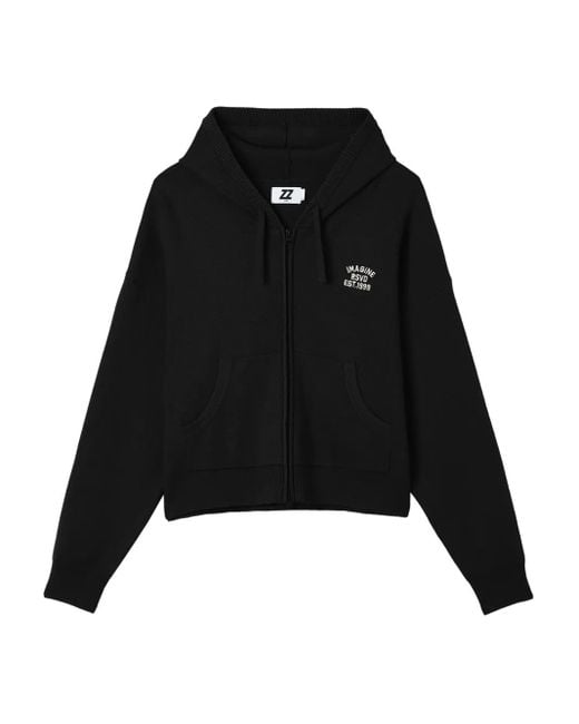 Top con capucha Izzue de color Black