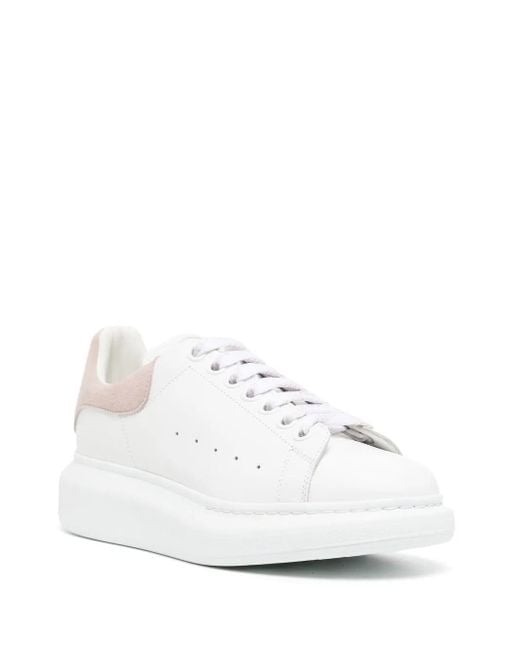 McQueen White Oversized Leather Sneaker With Removable Insole