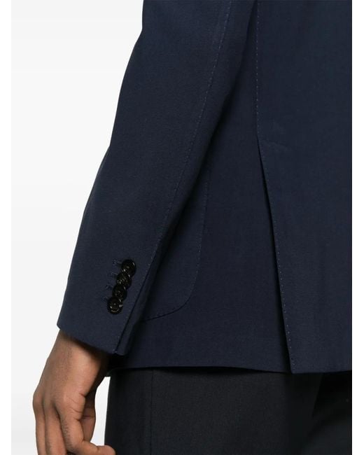 Boglioli Blue Single-Breasted Virgin Wool Blazer for men