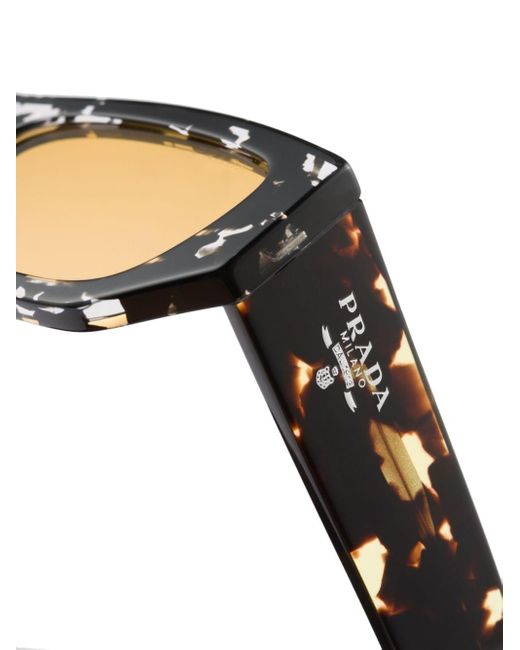 Prada Natural Logo-plaque Rectangle-frame Sunglasses