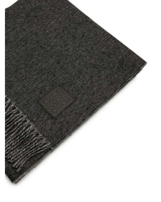 Loewe Black Logo-Patch Scarf