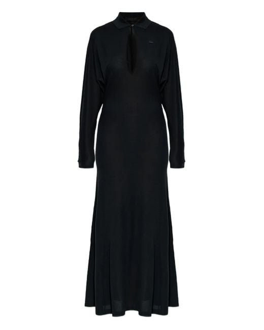 Lacoste Black Long-Sleeved Maxi Dress