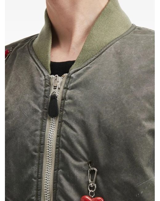 Doublet Gray Chain-Embellished Bomber Jacket for men