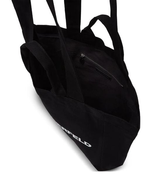 Karl Lagerfeld Black Logo-Print Tote Bag for men