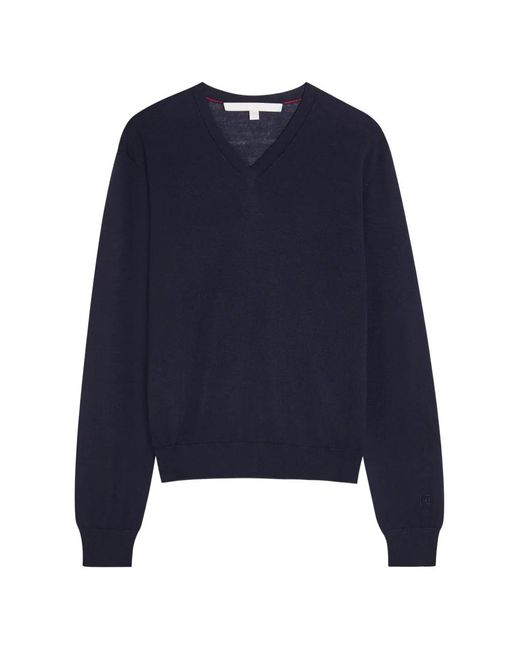 RÙADH Blue Oscar V-Neck Fine-Knit Sweater
