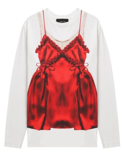 Simone Rocha Neiglegee プリント Tシャツ Red