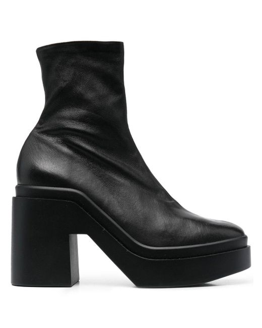 Robert Clergerie Platform Leather Boots in Black | Lyst UK