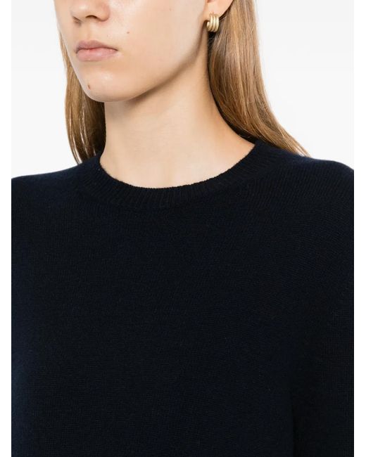N.Peal Cashmere Black Crew-Neck Cashmere Top