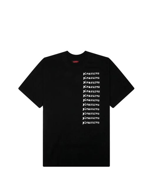Pleasures Black Logo-Print T-Shirt for men