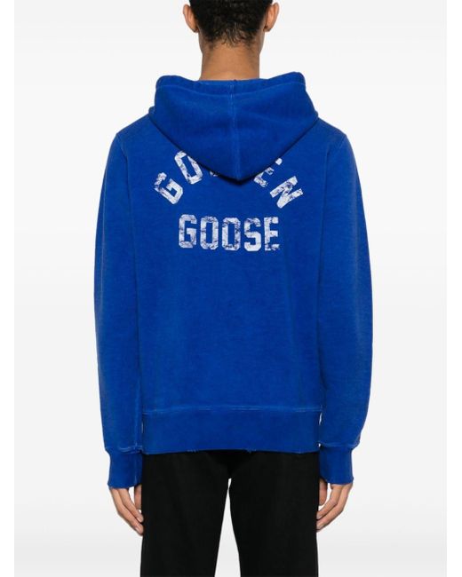 Golden Goose Deluxe Brand Hoodie Met Logoprint in het Blue voor heren