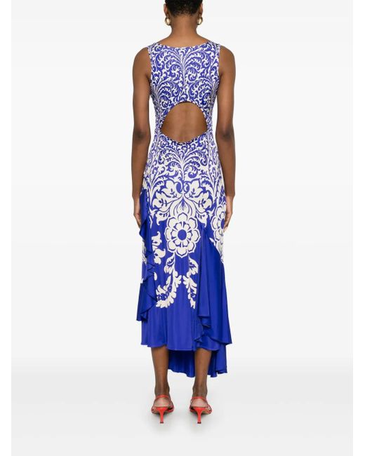 Etro Blue Asymmetrical Cut Dress