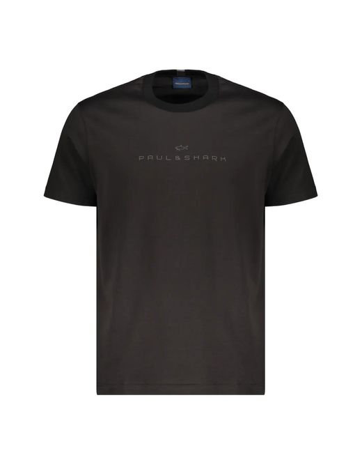 Paul & Shark Black Logo-Print Short-Sleeved T-Shirt for men