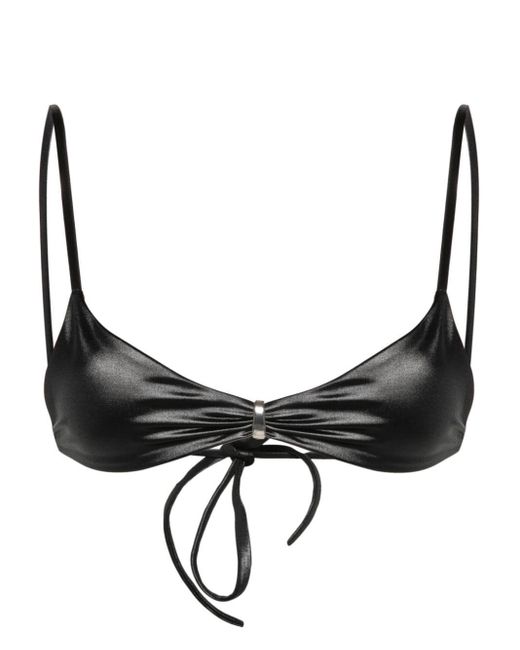 DSquared² Black Ring-detail Bikini Top