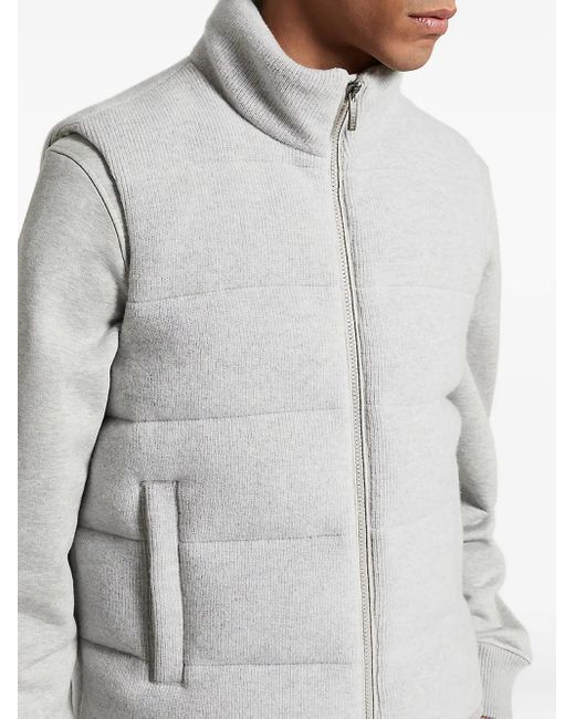 Peserico Gesteppte Weste Mit Stehkragen in Gray für Herren