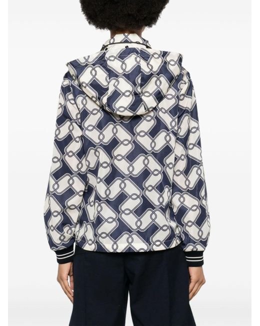 Moncler Blue Iasone Graphic-print Hooded Jacket